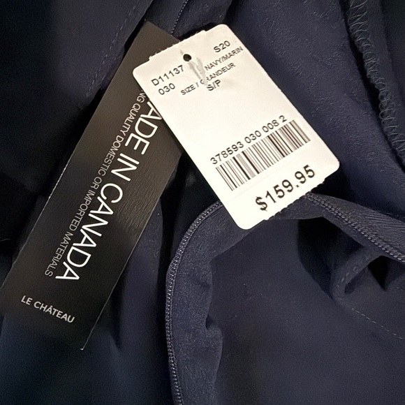 NWTS Le Chateau Dress, Off the Shoulder, Dark Navy, cocktail, holiday, sz S - Picture 7 of 11